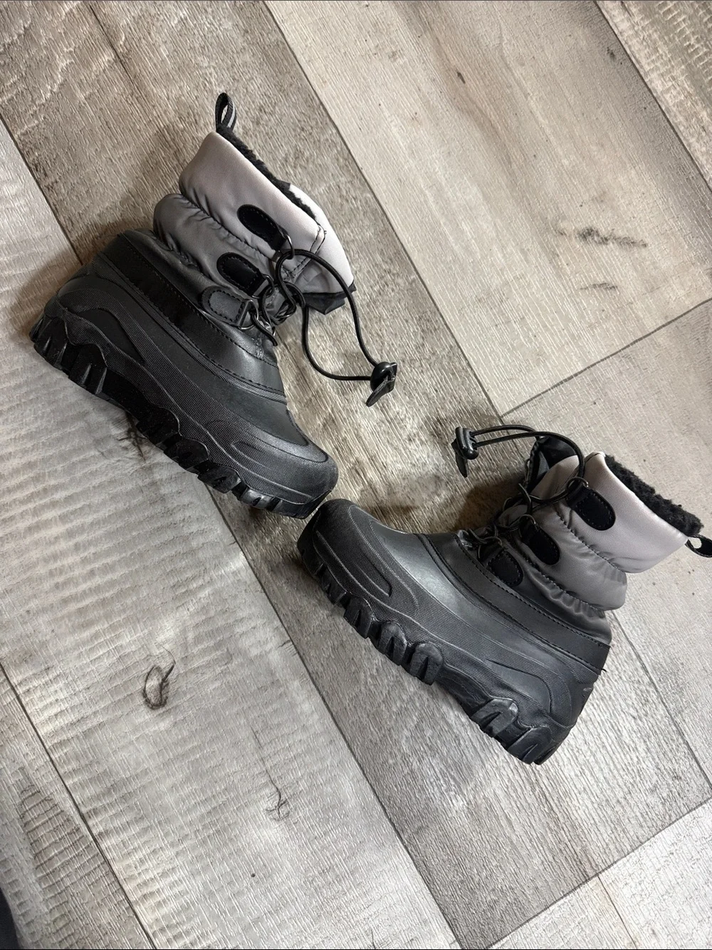 Kids Waterproof Snow Boots - Gray/Black
